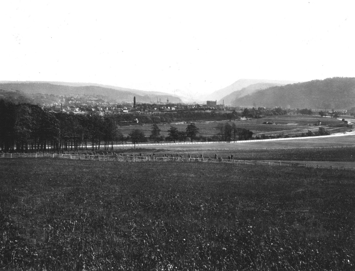 Looking southeast down the Juniata valley across Huntingdon, 1924.