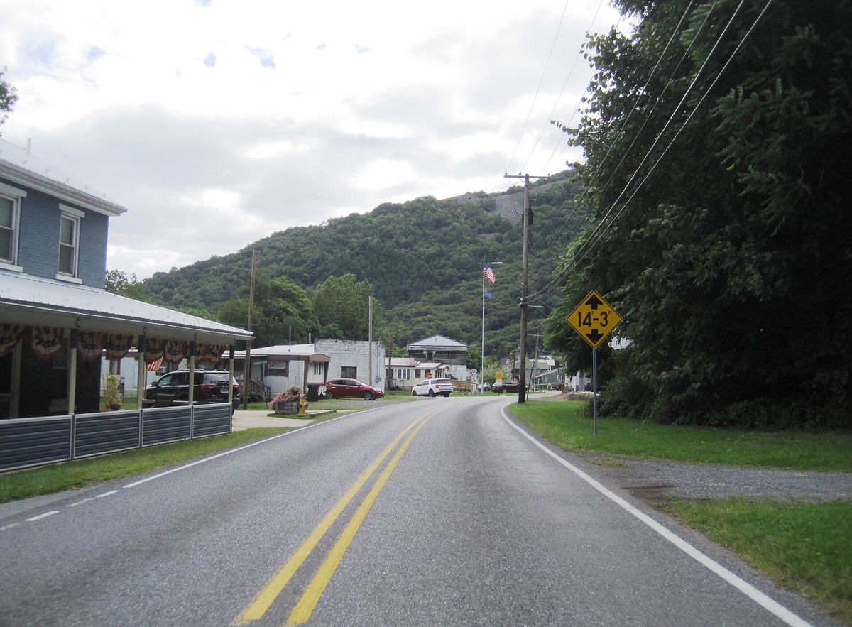 Main Street (Route 655) in Mapleton, August 2024.