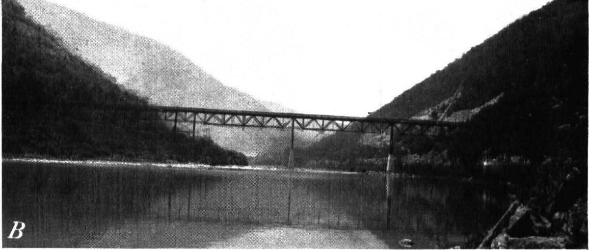 The Juniata River gorge through Jacks Mountain near Mount Union, from the 1944 federal soil survey of the county.