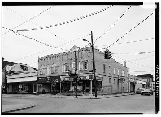 View showing peduzzi's lunch counter and pappy's place looking south at the corner of Jefferson and Shirley streets - town of Mount Union