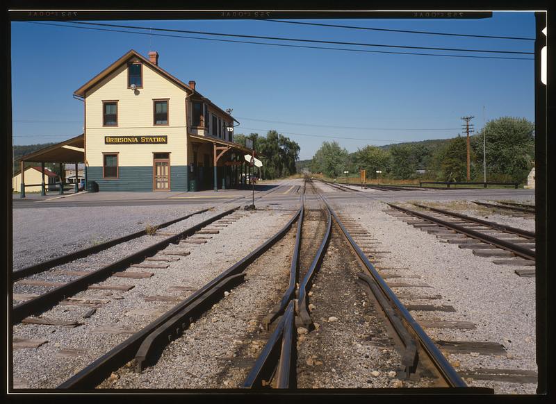 The East Broad Top's Orbisonia station at Rockhill Furnace, from the south