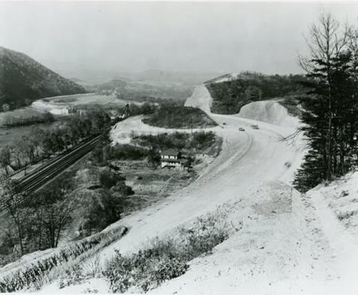 Cutting the Route 22 bypass near Smithfield, as Myer Souders describes it