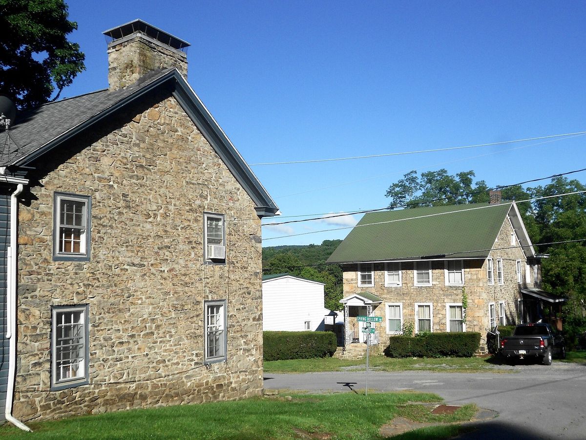 Two stone houses in Birmingham, Huntingdon County, Pennsylvania