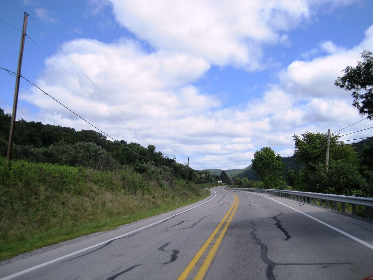 northbound Pennsylvania Route 26 (Standing Stone Avenue) in Oneida Township, Pennsylvania. Photo taken looking northeast between Frazier Crest and Ridgeview Road.